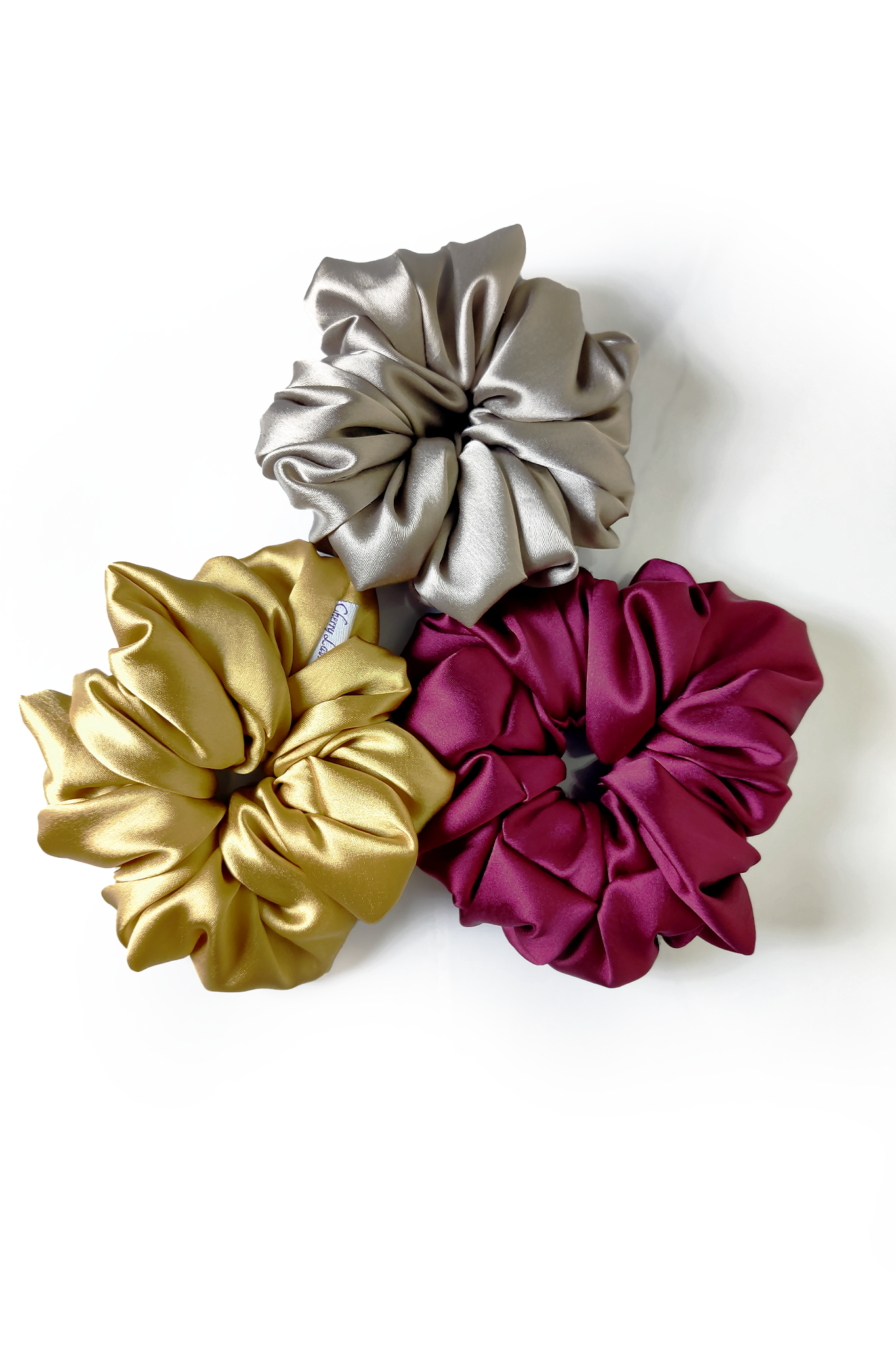 Elegant Satin Scrunchies - set of 3