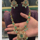 Luxury Green Gemstone Necklace & Diamond Earrings Set – Elegant Jewelry for Special Occasions