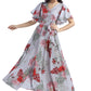 Cherrylavish Tropical Floral printed maxi dress With Belt