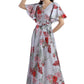 Cherrylavish Tropical Floral printed maxi dress With Belt