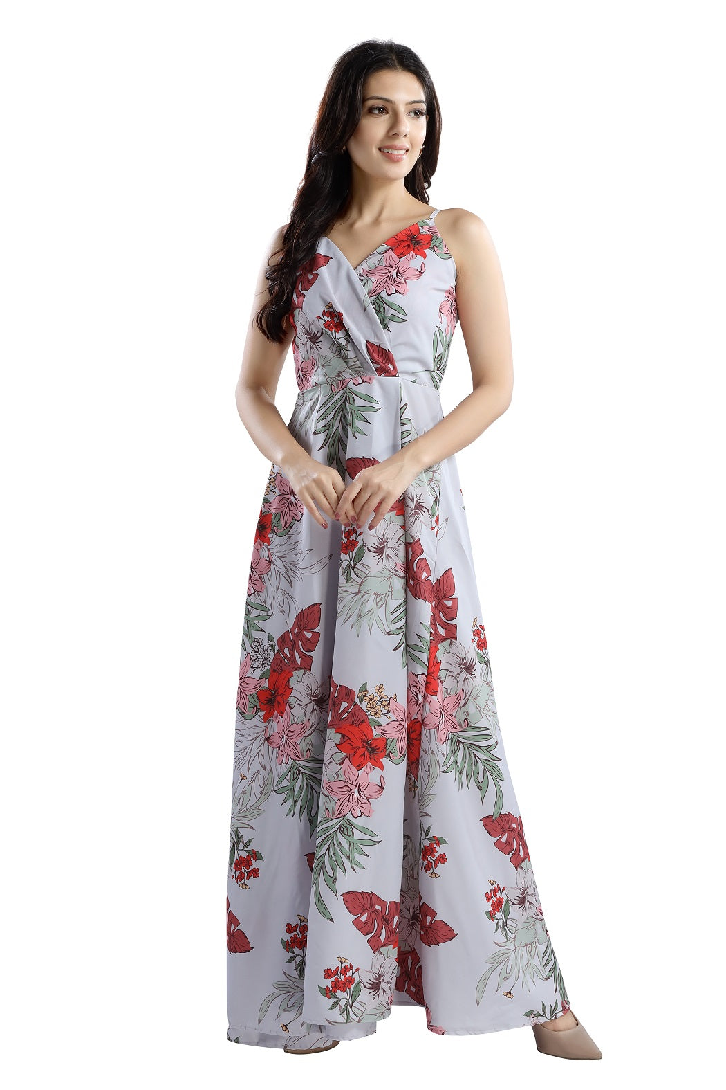 Buy White Pure Georgette Floral Print Dresses And Gown After Six Wear  Online at Best Price | Cbazaar