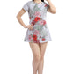 Cherrylavish  Tropical Floral Crepe Mini A-Line Dress With Cut-outs