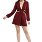 Cherrylavish Solid Maroon Crepe Fit & Flare Dress With Cut-outs