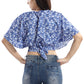 Tropical Floral printed Cinched Waist Top