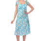 Cherrylavish Blue & White Floral Shoulder Tie Ruched Bust Slit Dress