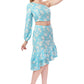 Cherrylavish Blue & White Floral Print Top & Skirt Co-Ords Set
