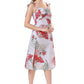 Cherrylavish Tropical Floral Shoulder Tie Ruched Bust Slit Dress